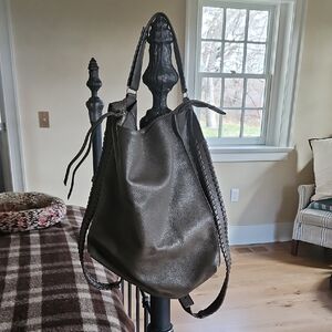 All Saints Dark Brown Leather Shoulder Bag
